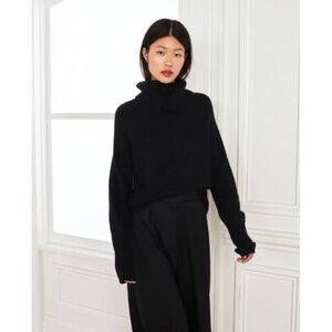 Quince Black Cowl Neck Sweater